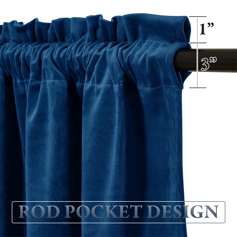 Modern  Rod Pocket Velvet Blackout Valance with Tassels For Kitchen And Living Room 1 Panel KGORGE Store