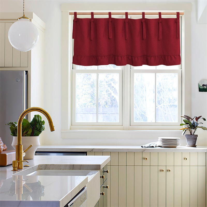 Modern  Tie Up Polyester Blackout Valance For Kitchen And Living Room KGORGE Store