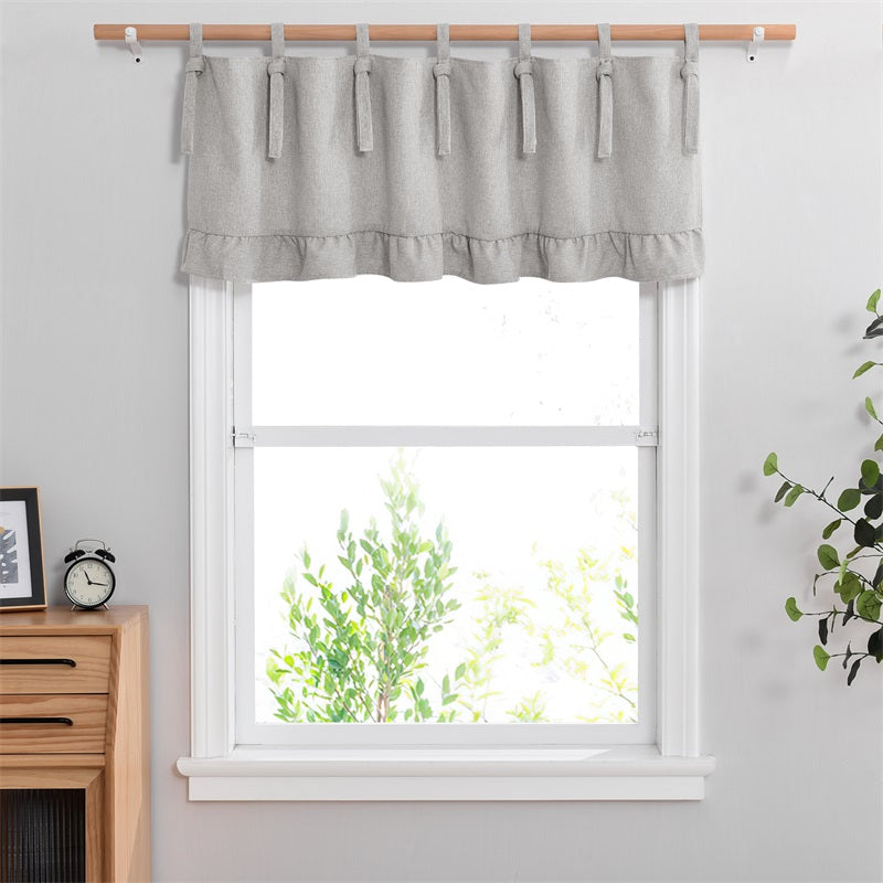Modern  Tie Up Polyester Blackout Valance For Kitchen And Living Room KGORGE Store