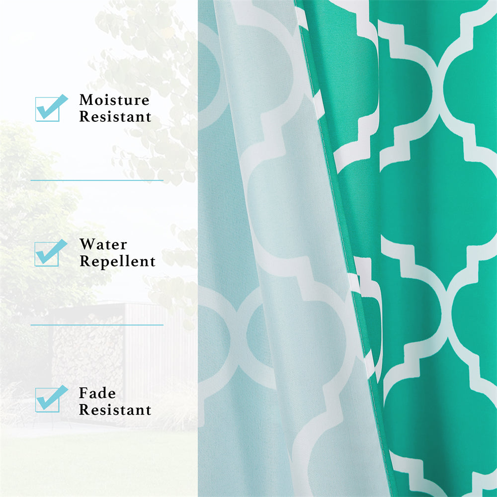 Moroccan Print Grommet Waterproof Outdoor Canvas Curtains For Patio, Gazebo, Pergola And Porch 1 Panel KGORGE Store