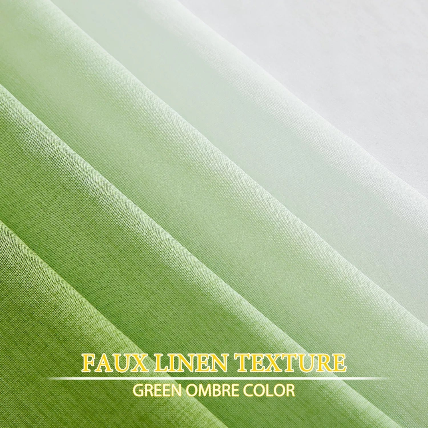 Ombre Outdoor Faux Linen Sheer Curtains Grommet Rod Pocket Semitransparent Drapes 2 Panels KGORGE Store