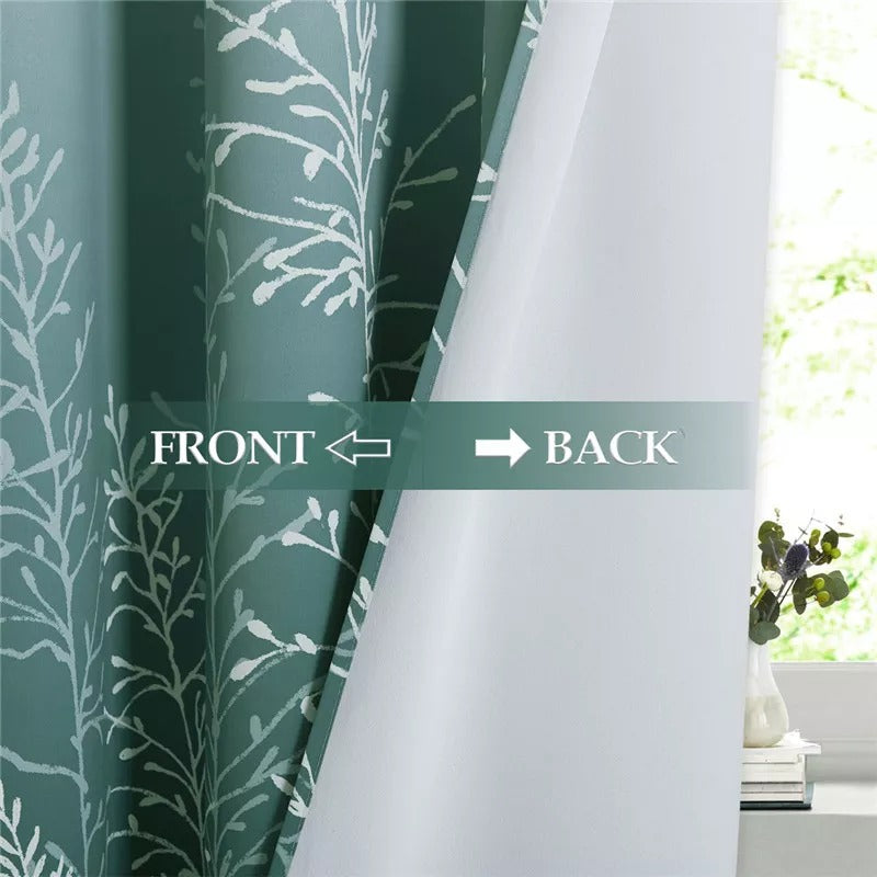 Ombre Top and Bottom Grommet Waterproof Privacy Blackout Outdoor Leaves Curtains 1 Panel KGORGE Store
