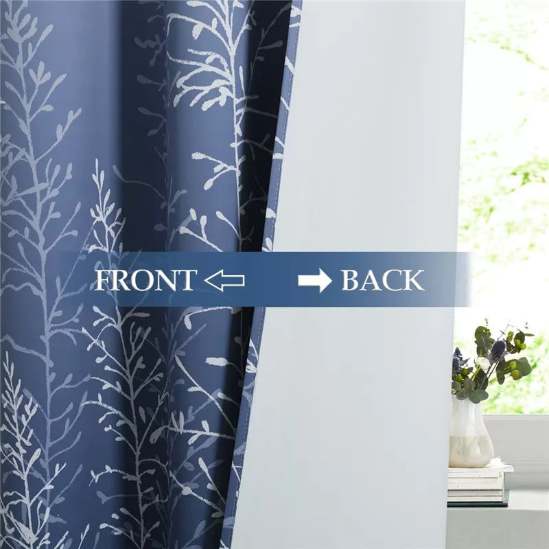 Ombre Top and Bottom Grommet Waterproof Privacy Blackout Outdoor Leaves Curtains 1 Panel KGORGE Store