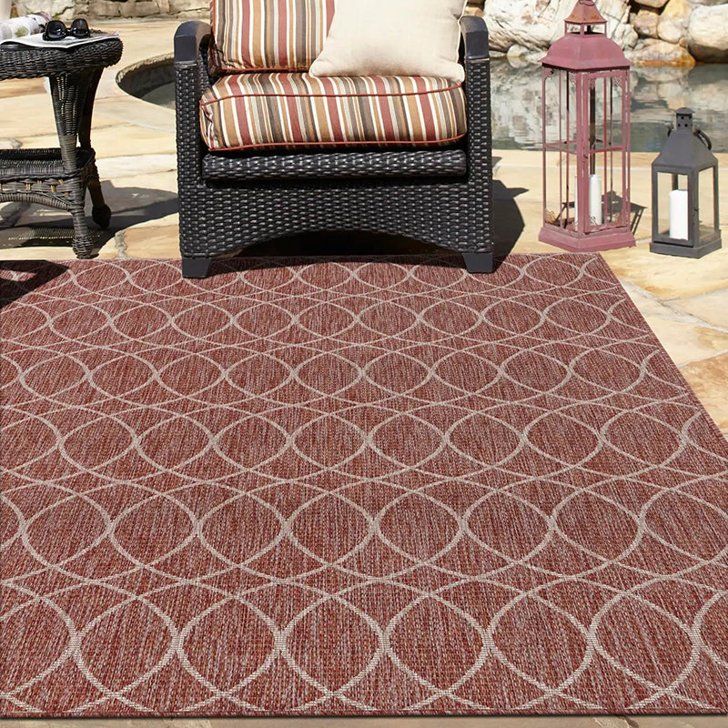 Outdoor Curve Pattern Rug for Outdoors, Patio, Backyard, Deck KGORGE Store