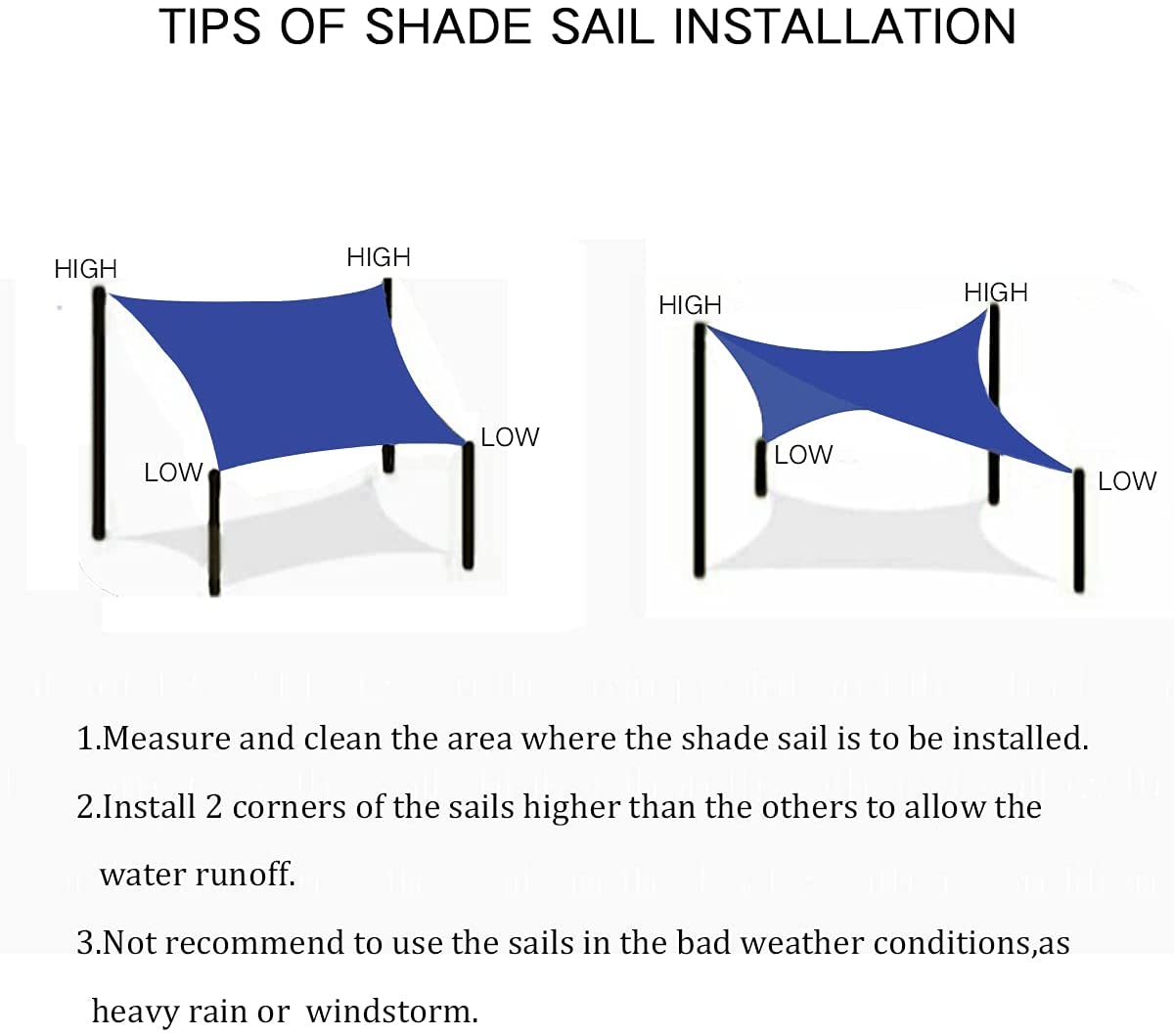 Outdoor Waterproof Sun Shade Sail Rectangle UV Block for Patio and Garden, Backyard Lawn KGORGE Store