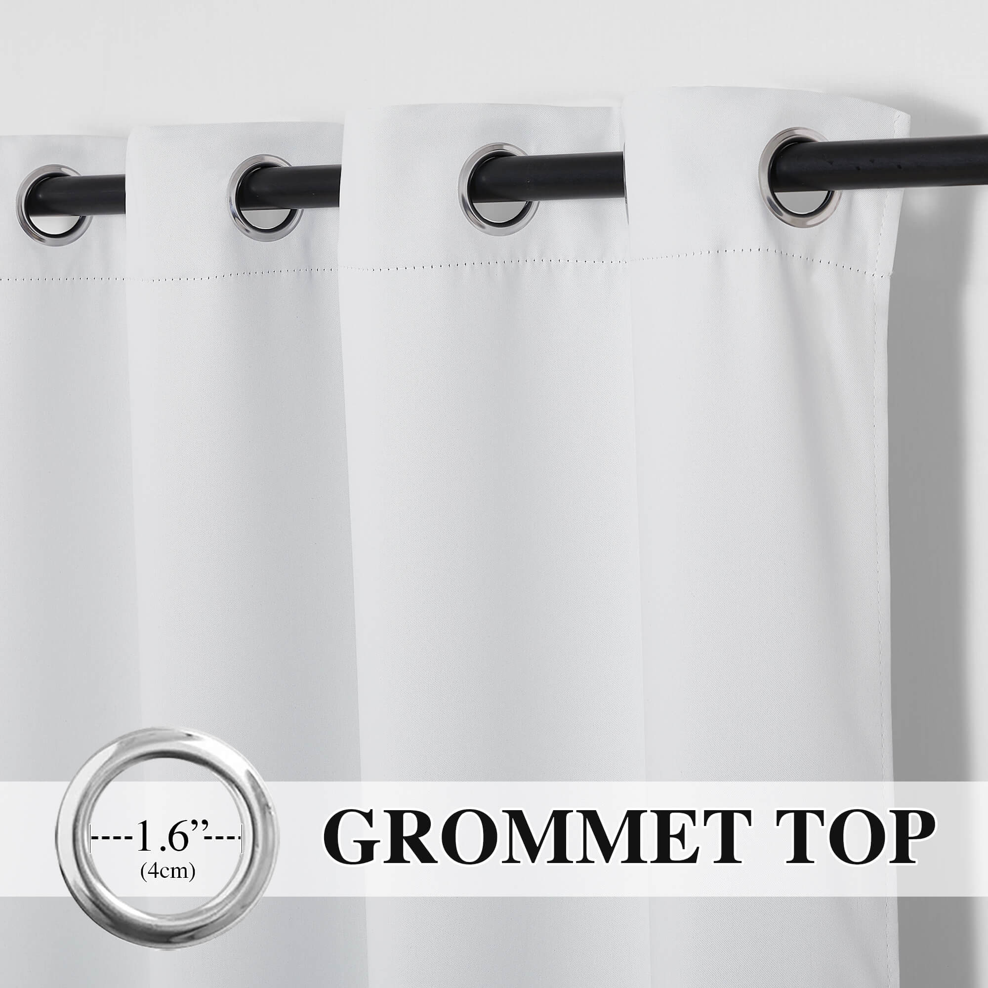 Palm Leaves Grommet White Blackout Curtains For Living Room And Bedroom 2 Panels KGORGE Store