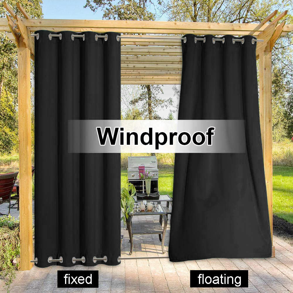 Patio Curtain Grommet Top and Bottom Waterproof Outdoor Curtains 1 Panel KGORGE Store