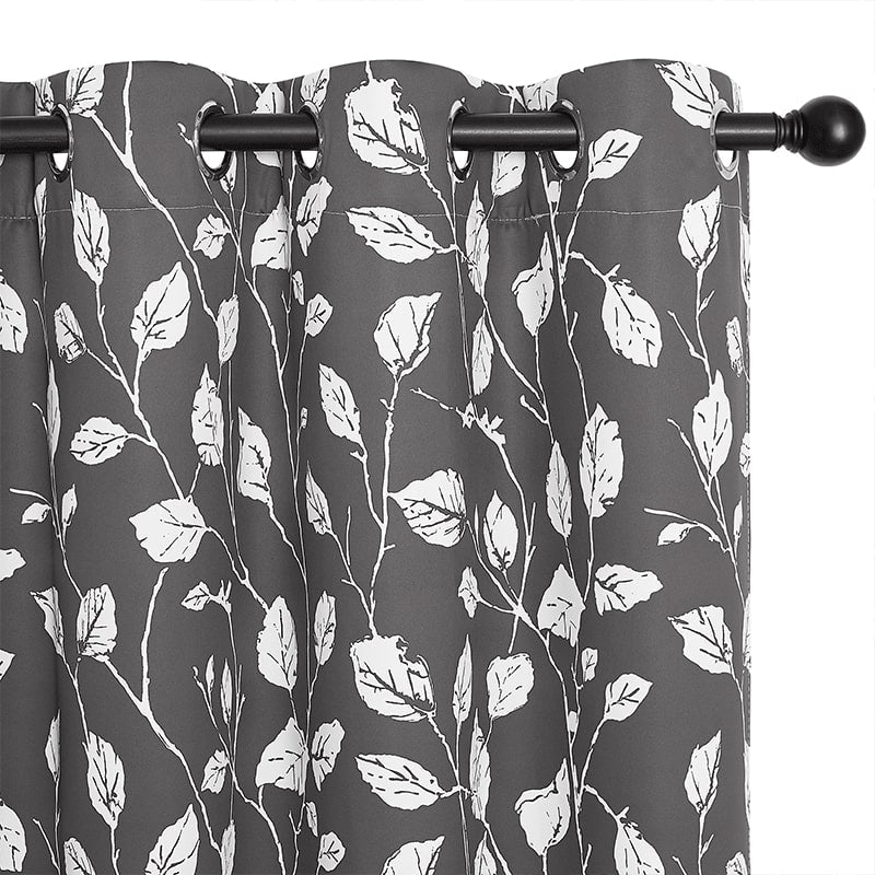Patterned Grommet Waterproof Privacy Blackout Leaves Outdoor Curtains 1 Panel KGORGE Store