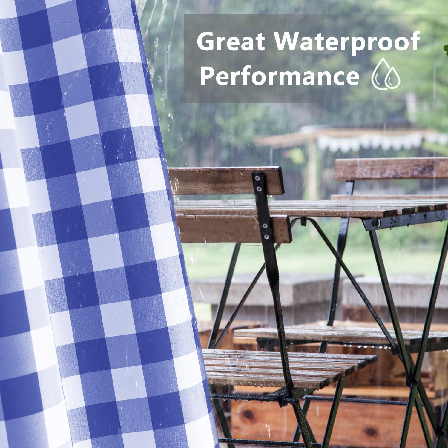 Plaid Top & Bottom Grommet Windproof Outdoor for Gazebo, Porch and Cabana 1 Panel KGORGE Store