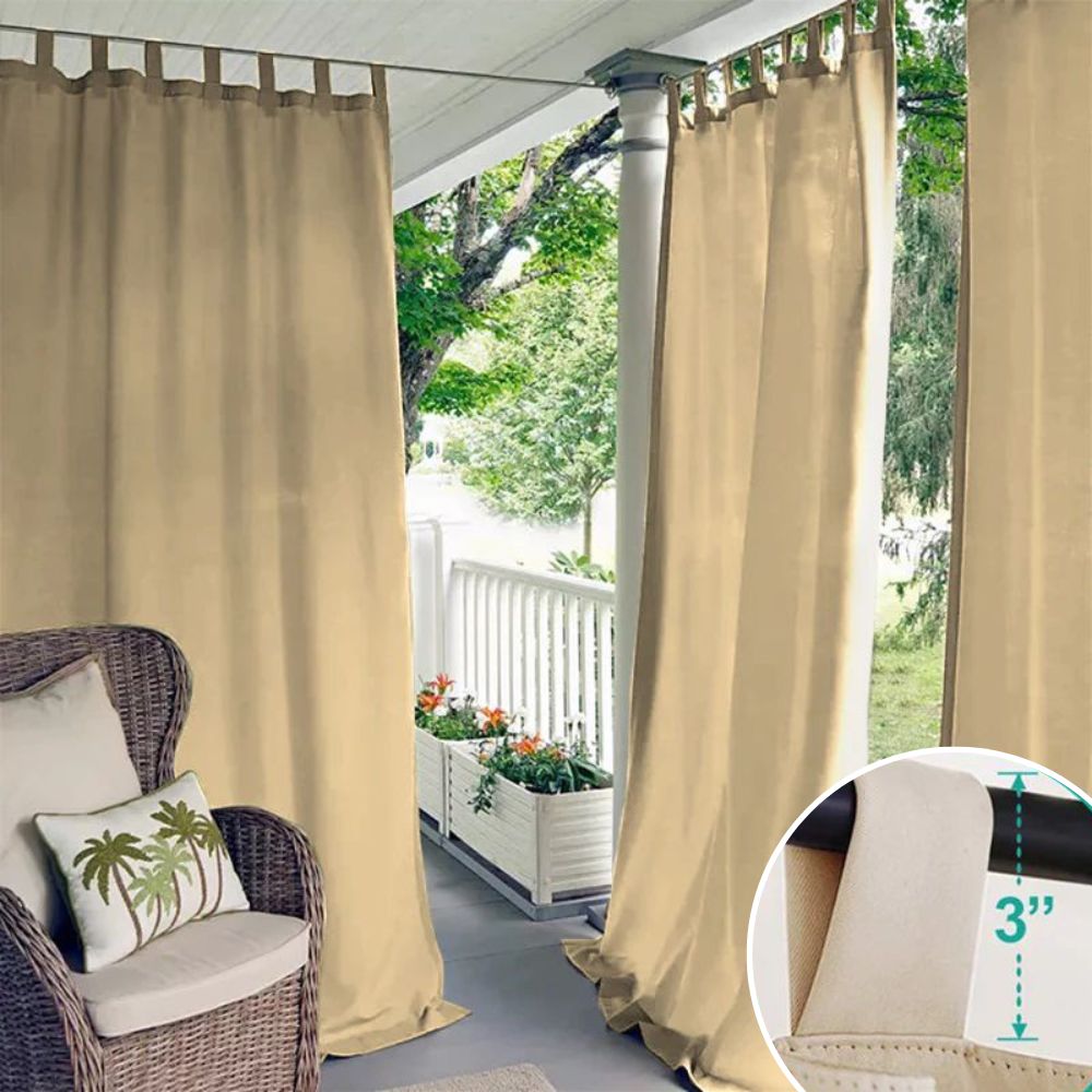 Porch Deck Waterproof Tab Top Outdoor Curtains 1 Panel KGORGE Store
