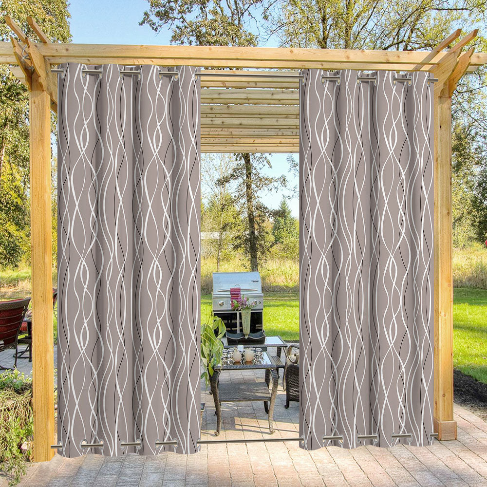 Print Top & Bottom Grommet Windproof Outdoor Curtains for Patio 1 Panel KGORGE Store