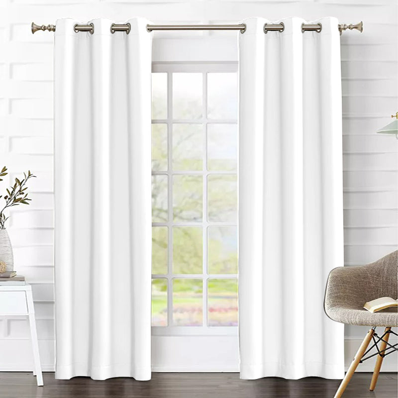 Grommet Thermal Insulated Blackout Weave Curtains For Living Room 2 Panels