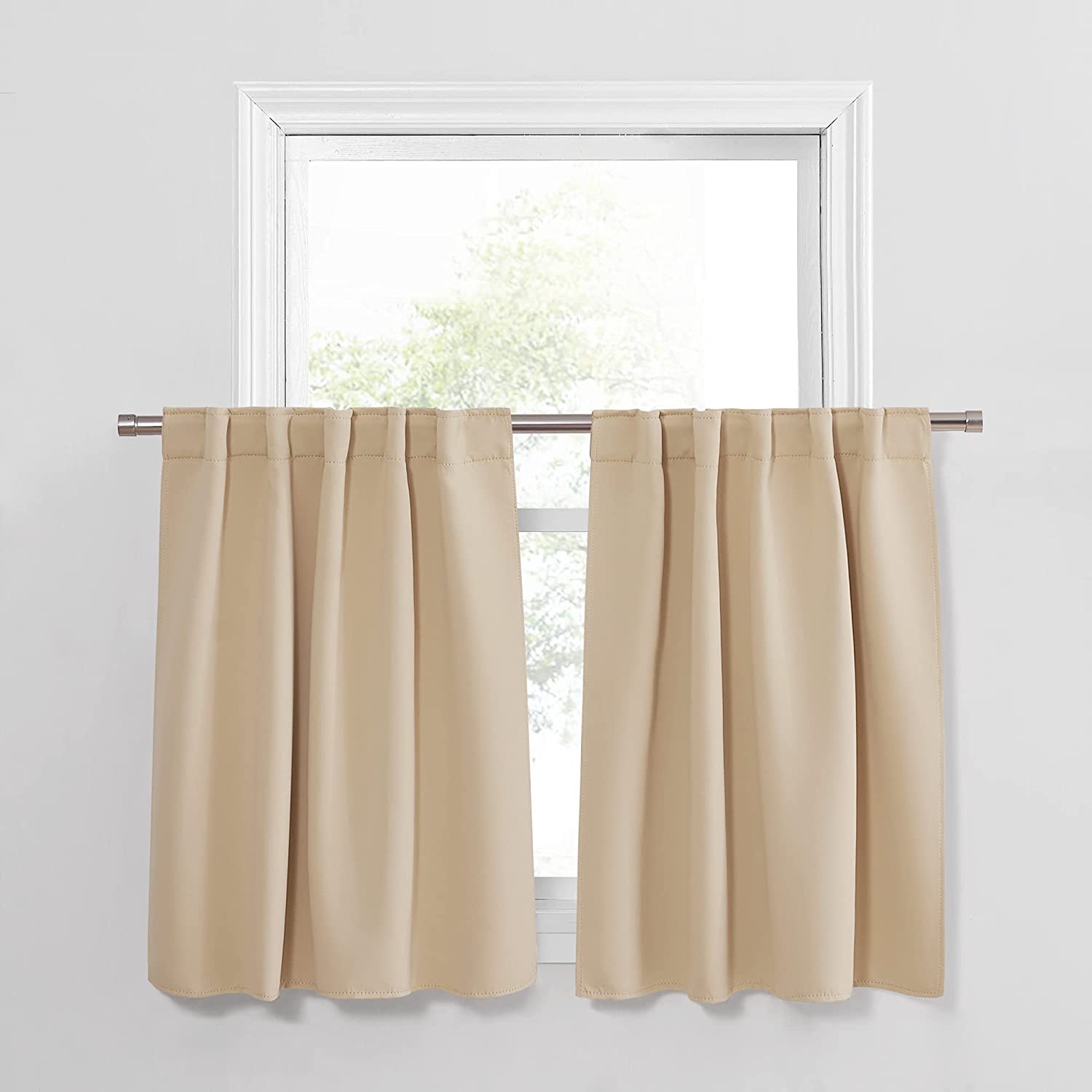 Rod Pocket & Back Tab Noise Reducing Blackout Curtains For Living Room And Bedroom  (Width: 42 Inch) 2 Panels KGORGE Store