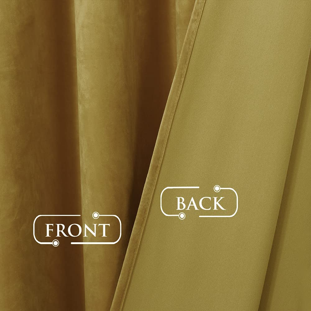 Rod Pocket & Back Tab Noise Reducing Solid Velvet Blackout Curtains For Living Room And Bedroom 2 Panels KGORGE Store