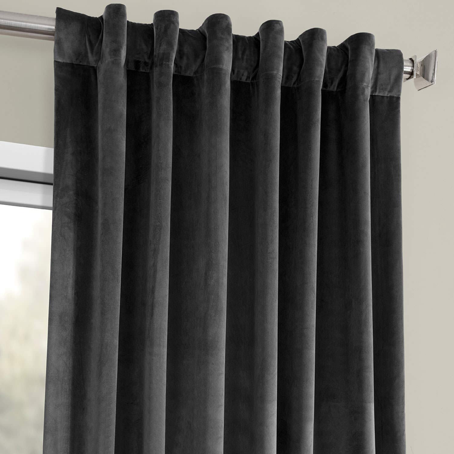 Rod Pocket & Back Tab & Rod Pocket & Hook Belt Velvet Blackout Curtains For Living Room Bedroom 2 Panels KGORGE Store