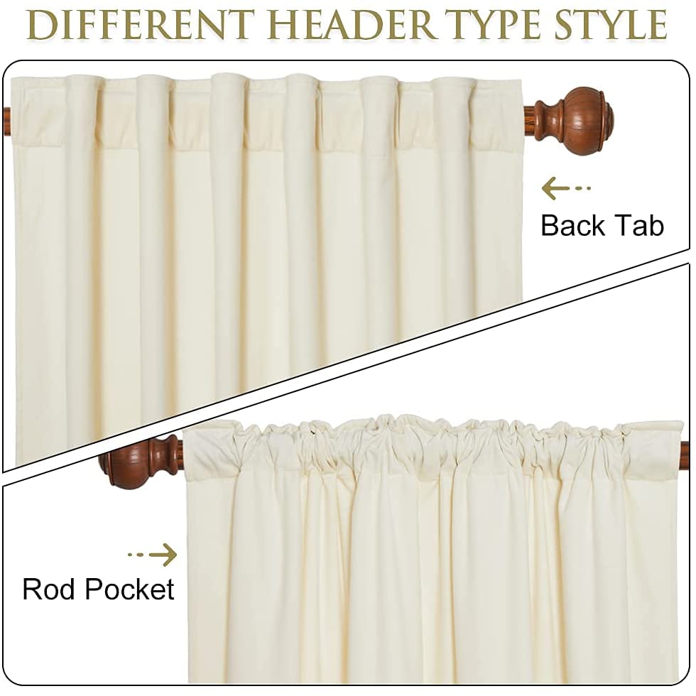 Rod Pocket & Back Tab Velvet Blackout Curtains For Living Room And ...