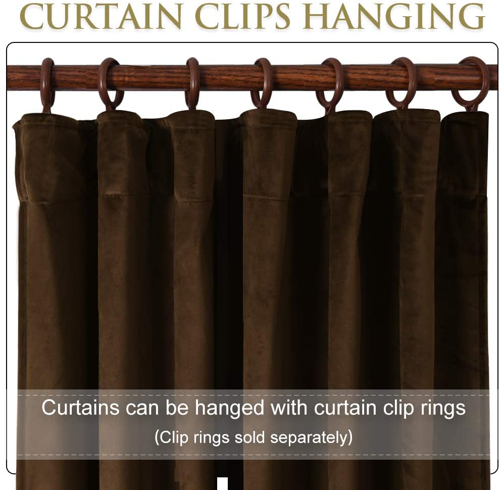 Rod Pocket & Back Tab Velvet Privacy Protection Blackout Curtains For Living Room And Bedroom 2 Panels KGORGE Store