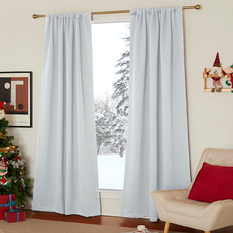 Rod Pocket Blackout Curtains For Living Roomand Bedroom 2 Panels KGORGE Store