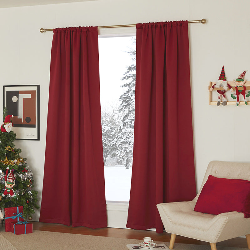 Rod Pocket Blackout Curtains For Living Roomand Bedroom 2 Panels KGORGE Store