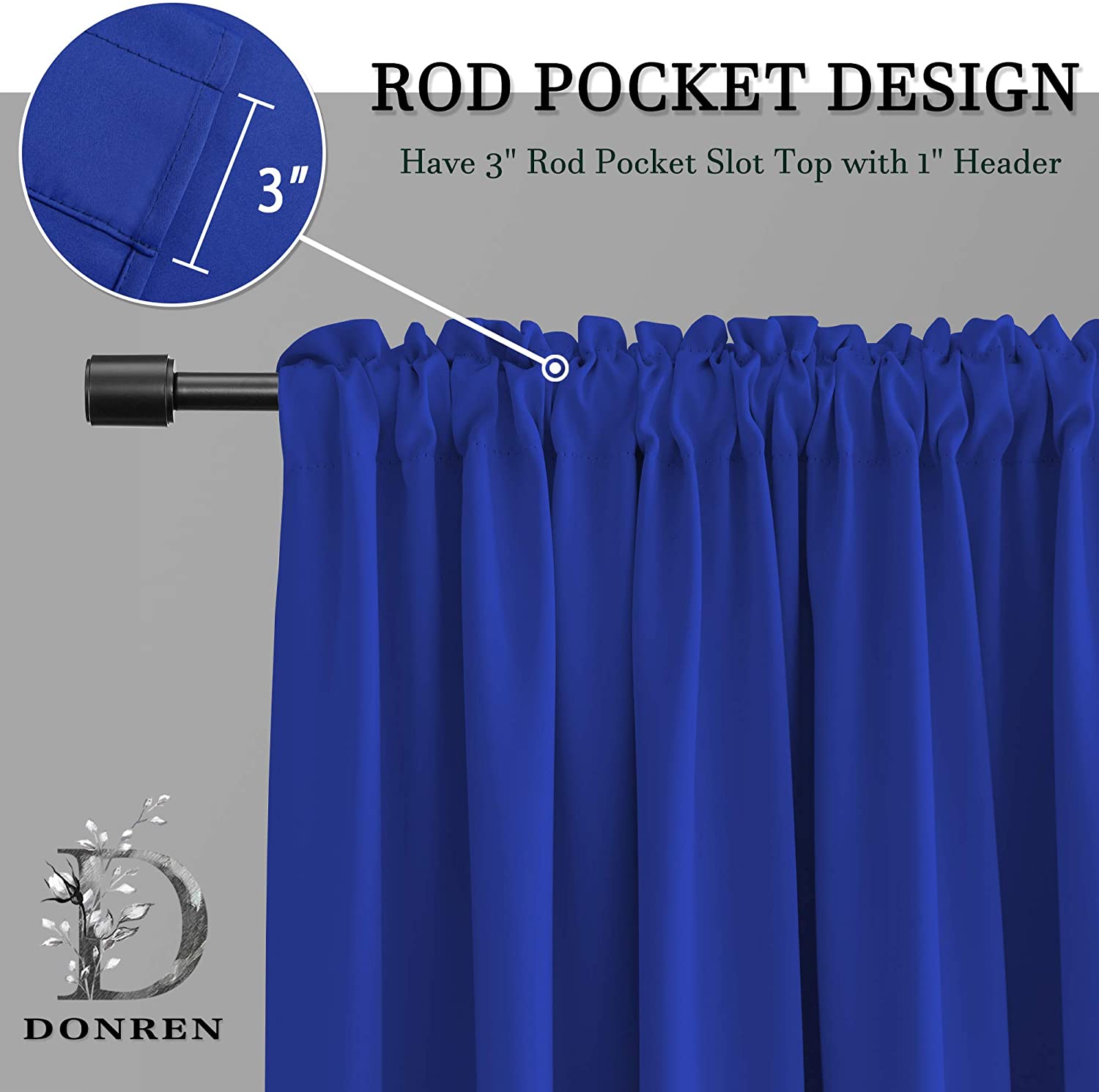 Rod Pocket Privacy Protection Blackout Curtains For Bedroom And Living Room 2 Panels KGORGE Store