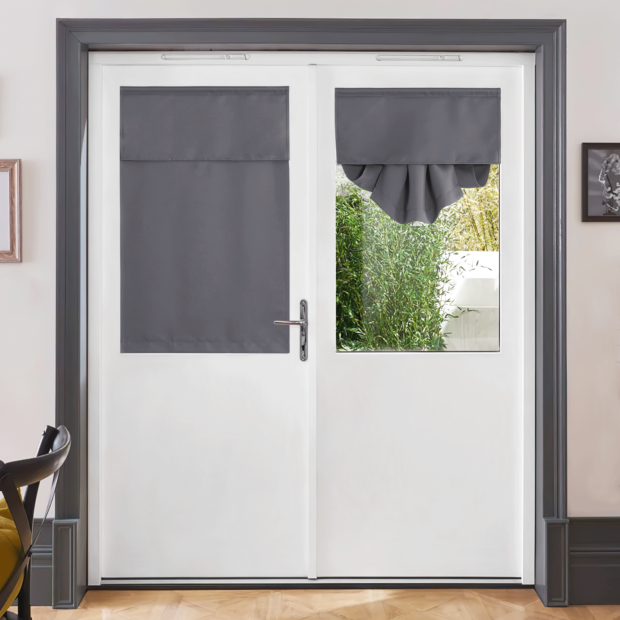 Rod Pocket Privacy Protection Blackout Door Curtains With Velcro For French Door 1 Panel KGORGE Store