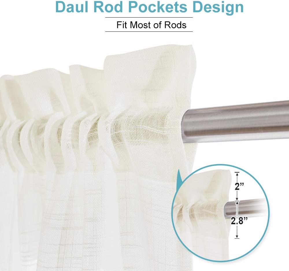 Rod Pocket Semi Sheer Privacy Linen Curtains For Sliding Glass Door For Bedroom And Living Room 1 Panel KGORGE Store