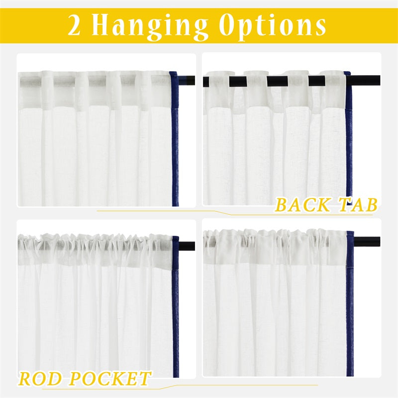 Rod Pocket Sheer Privacy Light Filtering Curtains For Bedroom And Living Room 2 Panels KGORGE Store