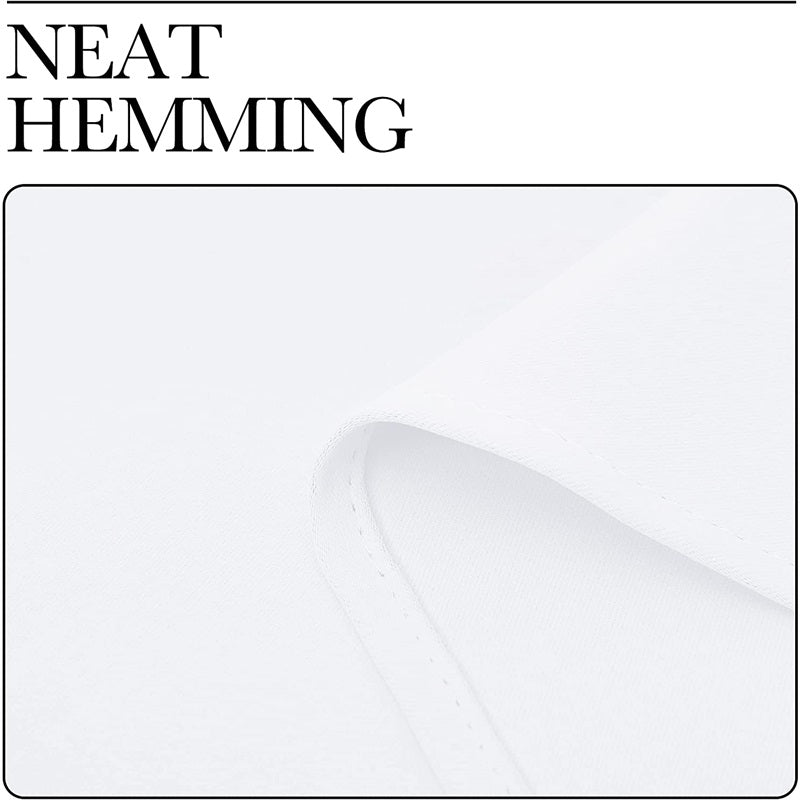 Neat hemming detail on a white thermal insulated blackout curtain, showcasing precise stitching and durable fabric.