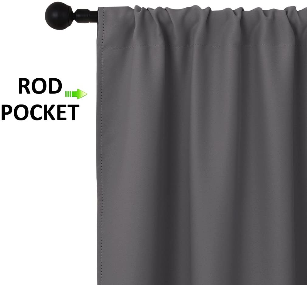 Rod Pocket Triple Weave Blackout Curtains For Living Roomand Bedroom 2 Panels KGORGE Store