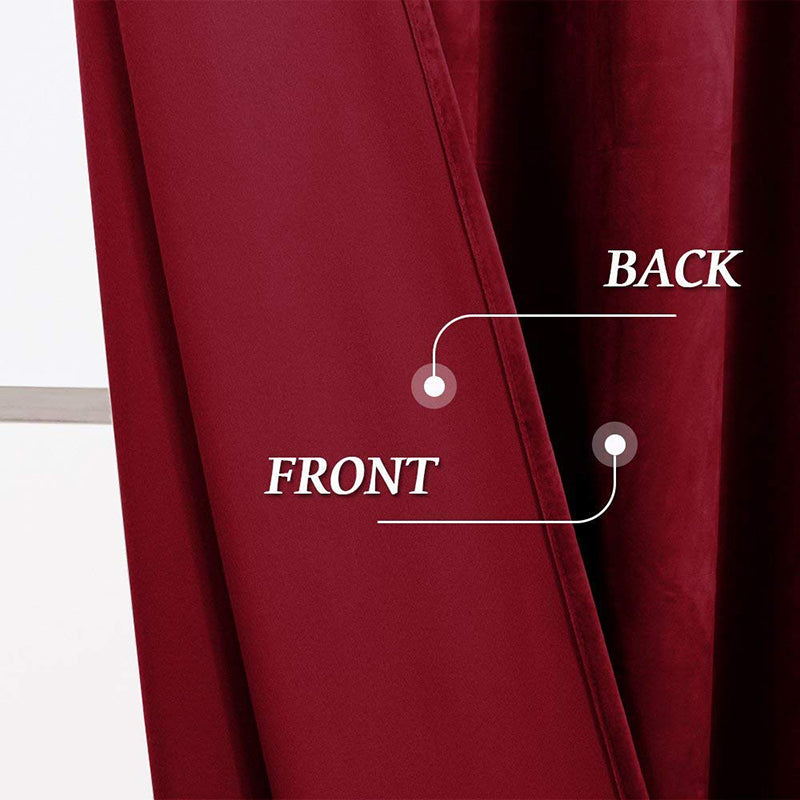 Rod Pocket Velvet Curtains Noise Reducing Blackout Luxury Curtains For Living Room And Bedroom 2 Panels KGORGE Store