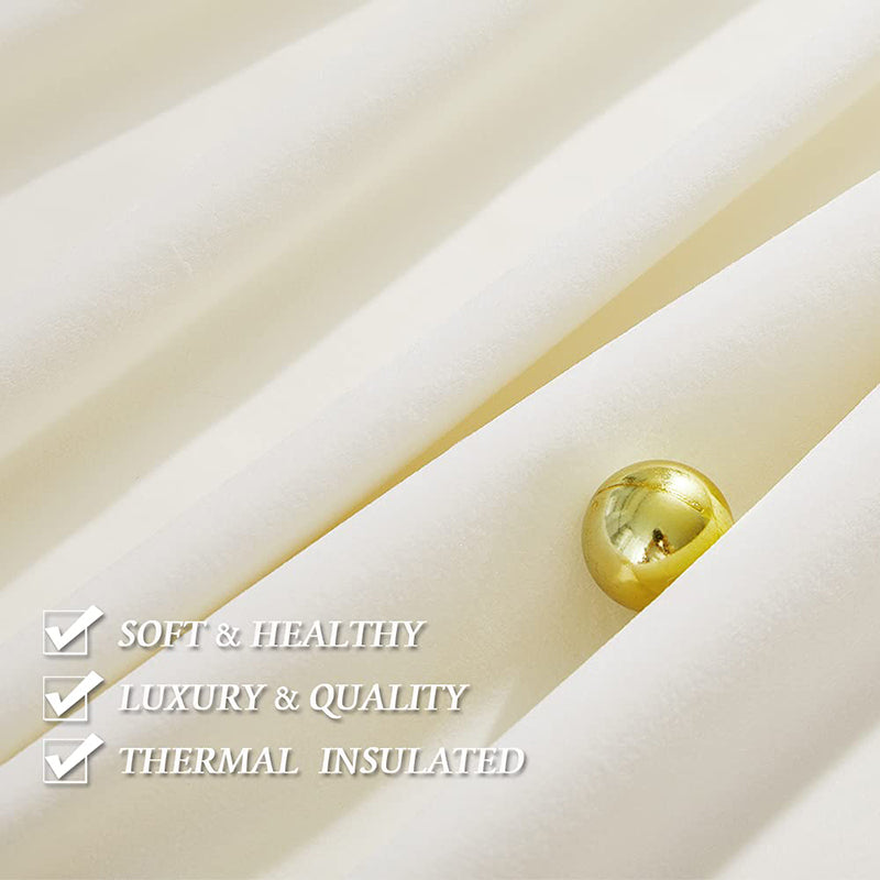 Cream velvet curtain fabric, with soft texture, luxury quality, thermal insulation, and noise-reducing capabilities.