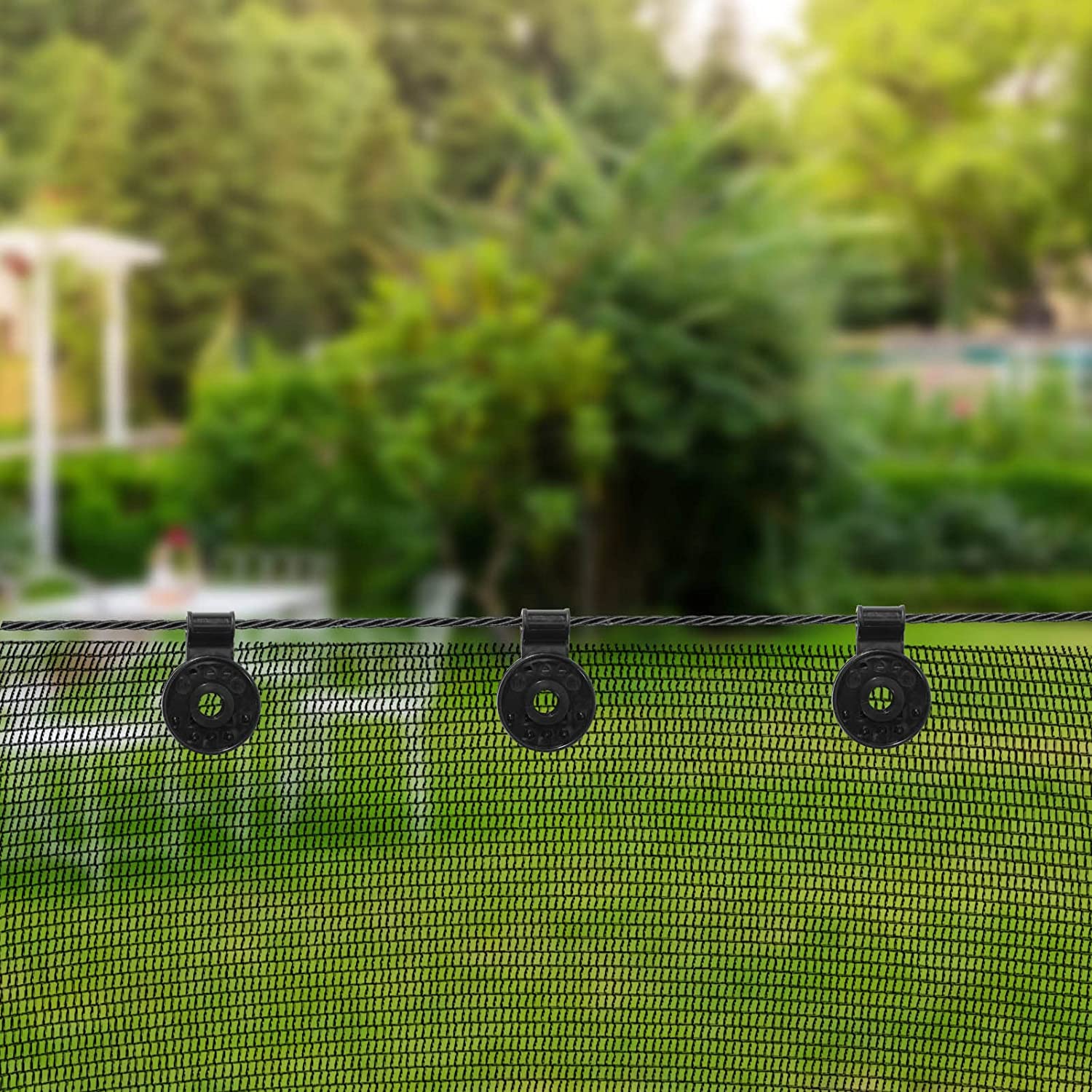 Shade Cloth Round Plastic Black Clips for Sun Shade Net, Anti Bird Netting,  Garden Netting