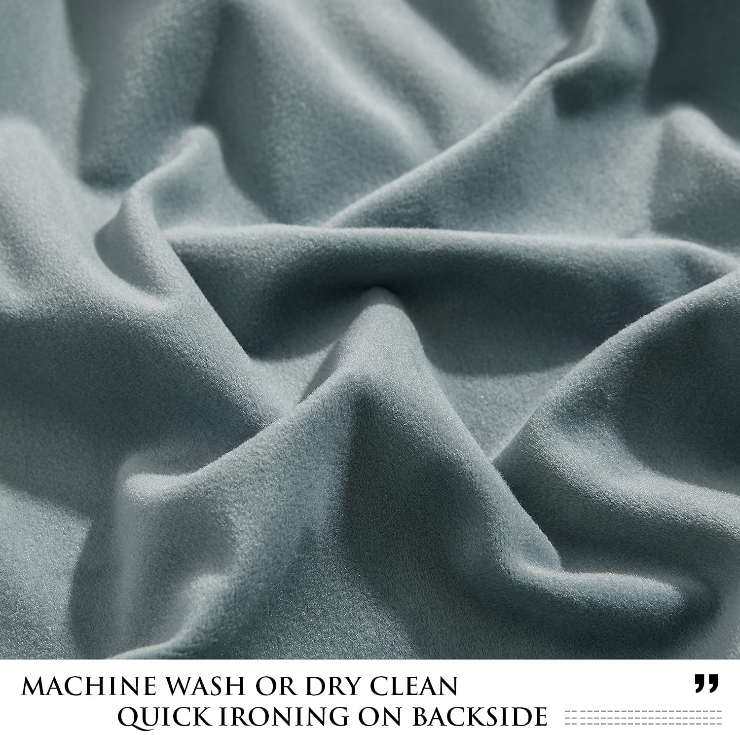 Close-up of rich velvet blackout curtain fabric, showcasing its soft, light-absorbing texture ideal for living room and bedroom privacy.