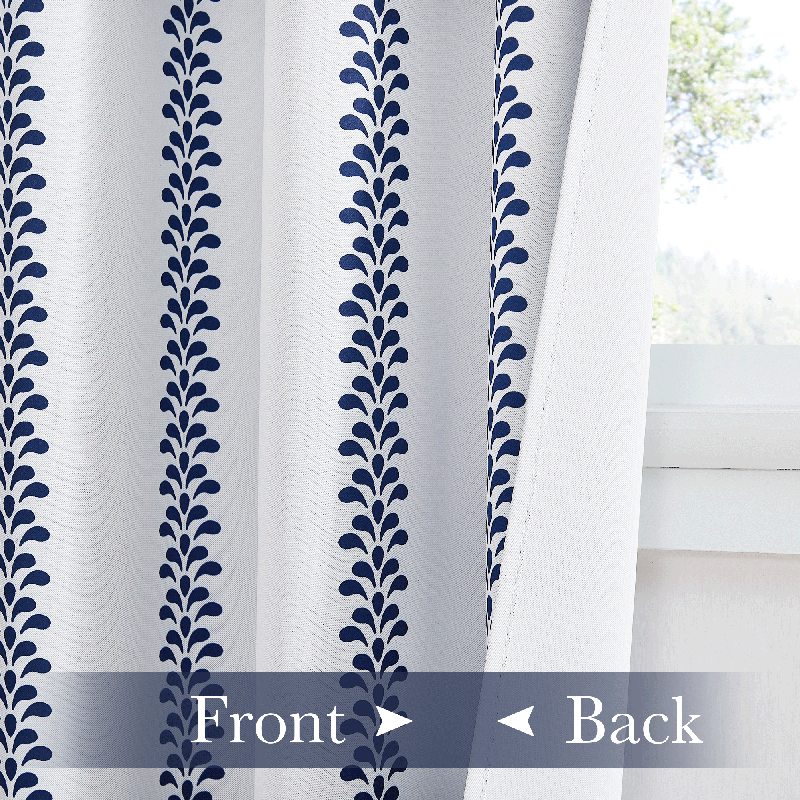 Spindrift Print Grommet Blackout Curtains For Living Room And Bedroom 2 Panels KGORGE Store