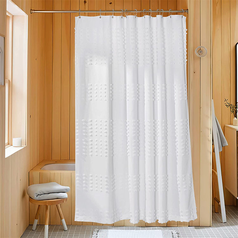 Stripe Stitch Candlewick Shower Curtain for Bathroom, Bathtub,1 Piece, Hooks Included KGORGE Store