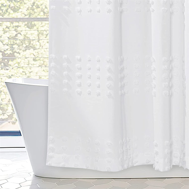Stripe Stitch Candlewick Shower Curtain for Bathroom, Bathtub,1 Piece, Hooks Included KGORGE Store