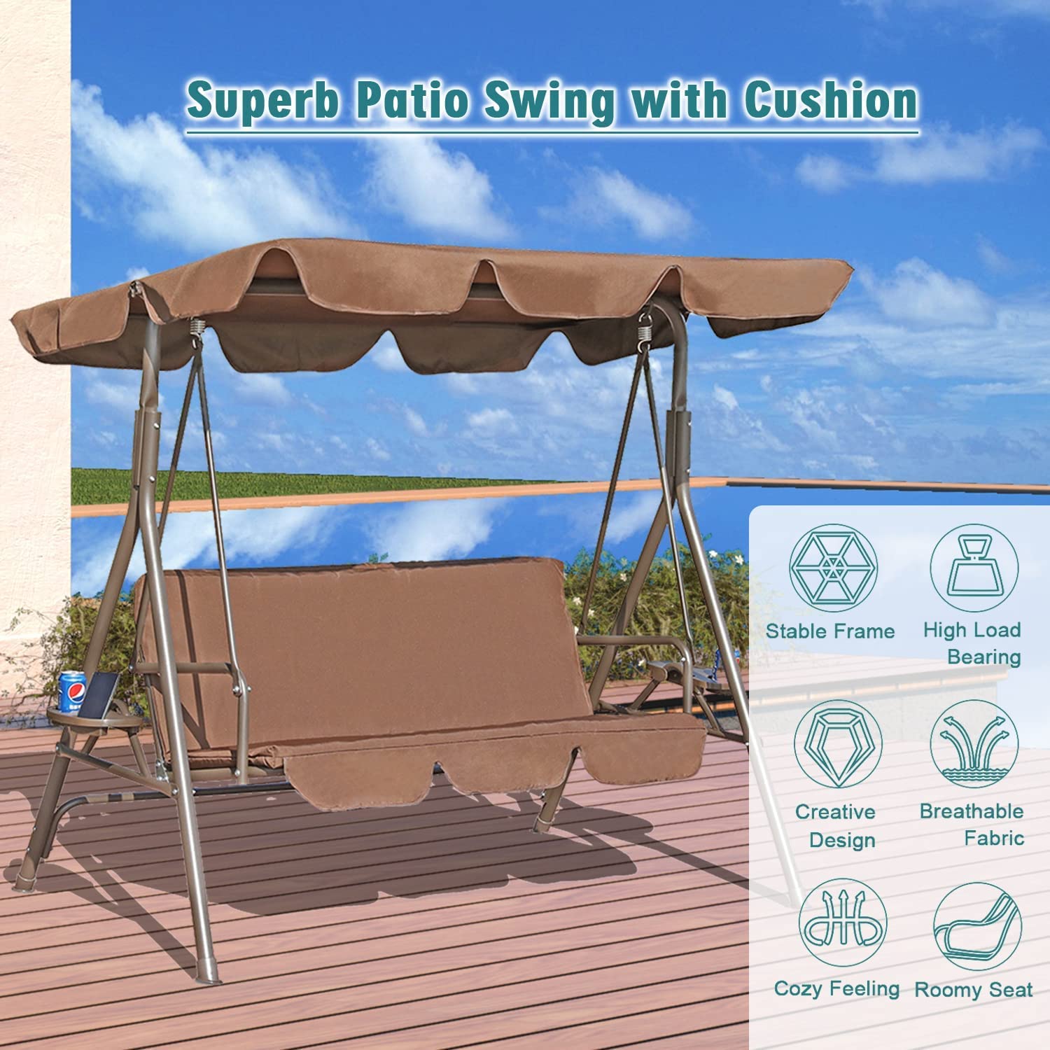 Swing Canopy Cover Chair cover Outdoor Swing Tent cover Waterproof Sunscreen Canopy KGORGE Store