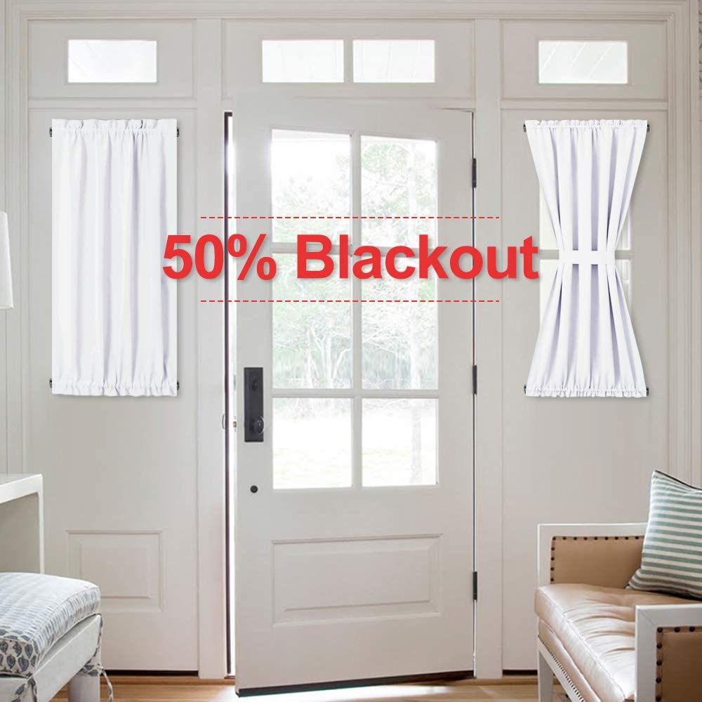 Thermal Insulated Blackout Rod Pocket Curtains With Adjustable Tieback For French Door 1 Panel KGORGE Store