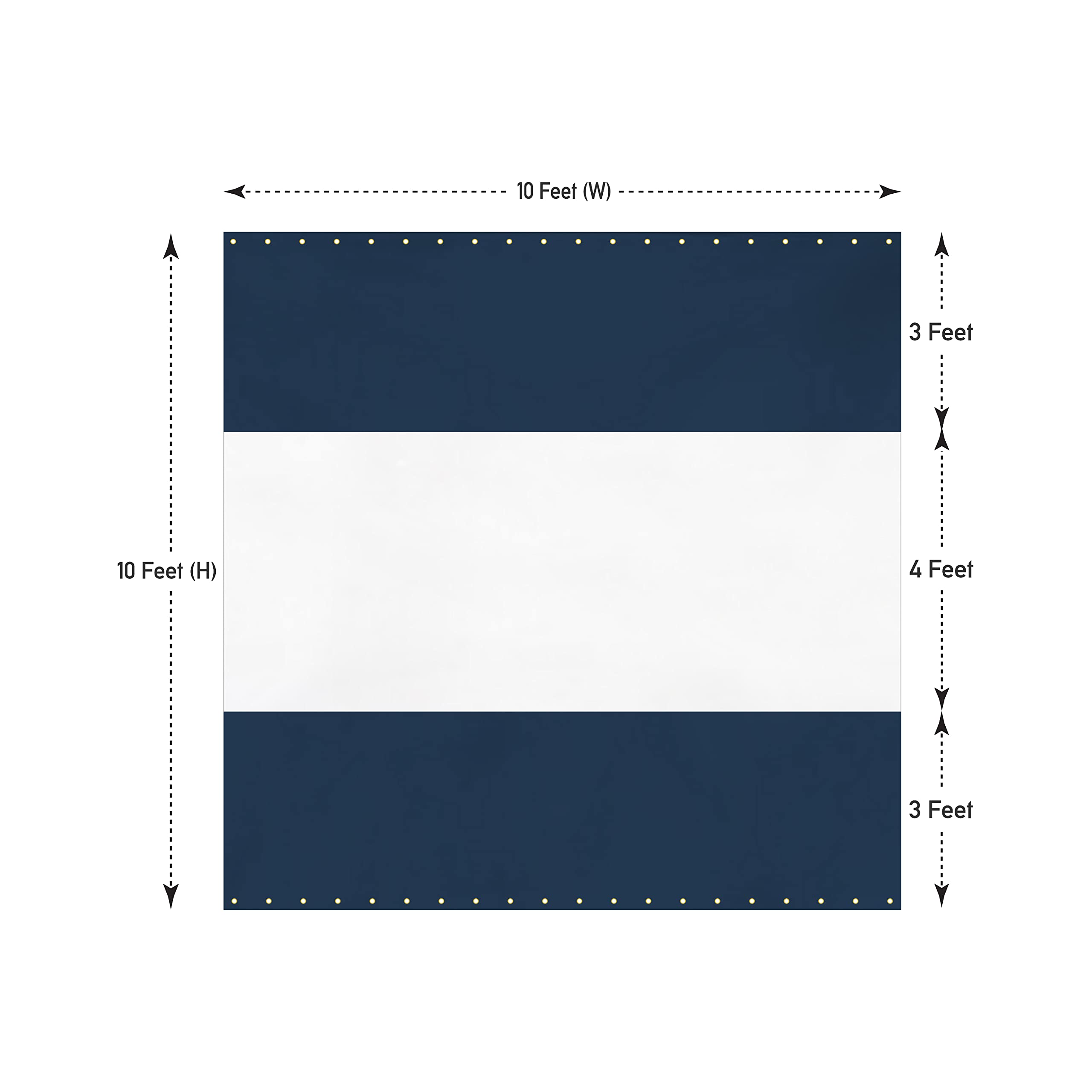 Top & Bottom Grommet Canvas Curtain with PVC Panel for Pergola, Porch, Gazebos 1 Panel KGORGE Store