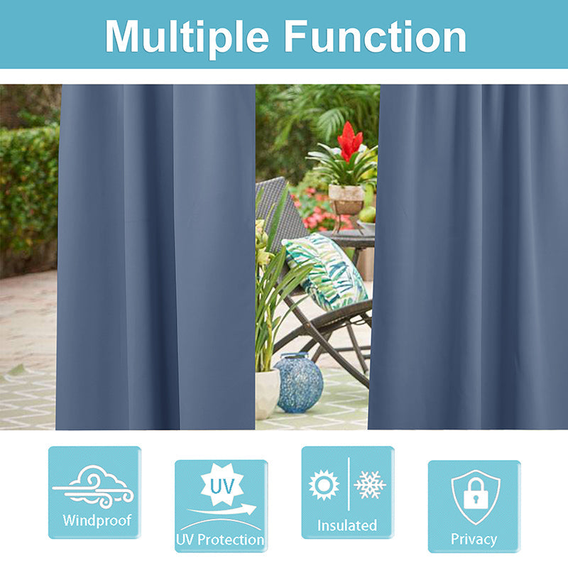 Top & Bottom Grommet Outdoor Windproof Curtains for Gazebo And Patio 1 Panel KGORGE Store