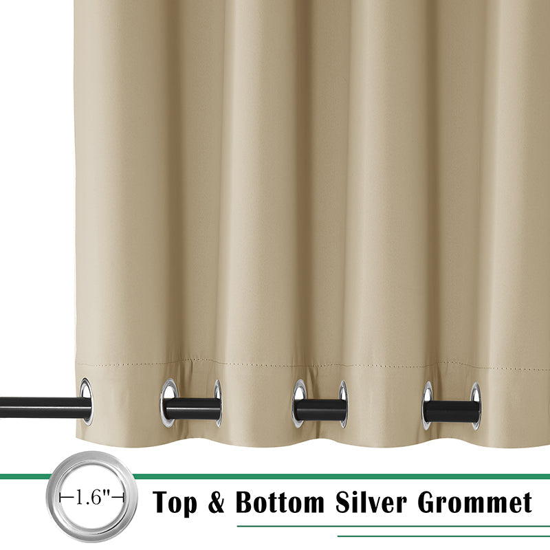 Top & Bottom Grommet Windproof Outdoor Curtains for Patio 1 Panel-NEW KGORGE Store