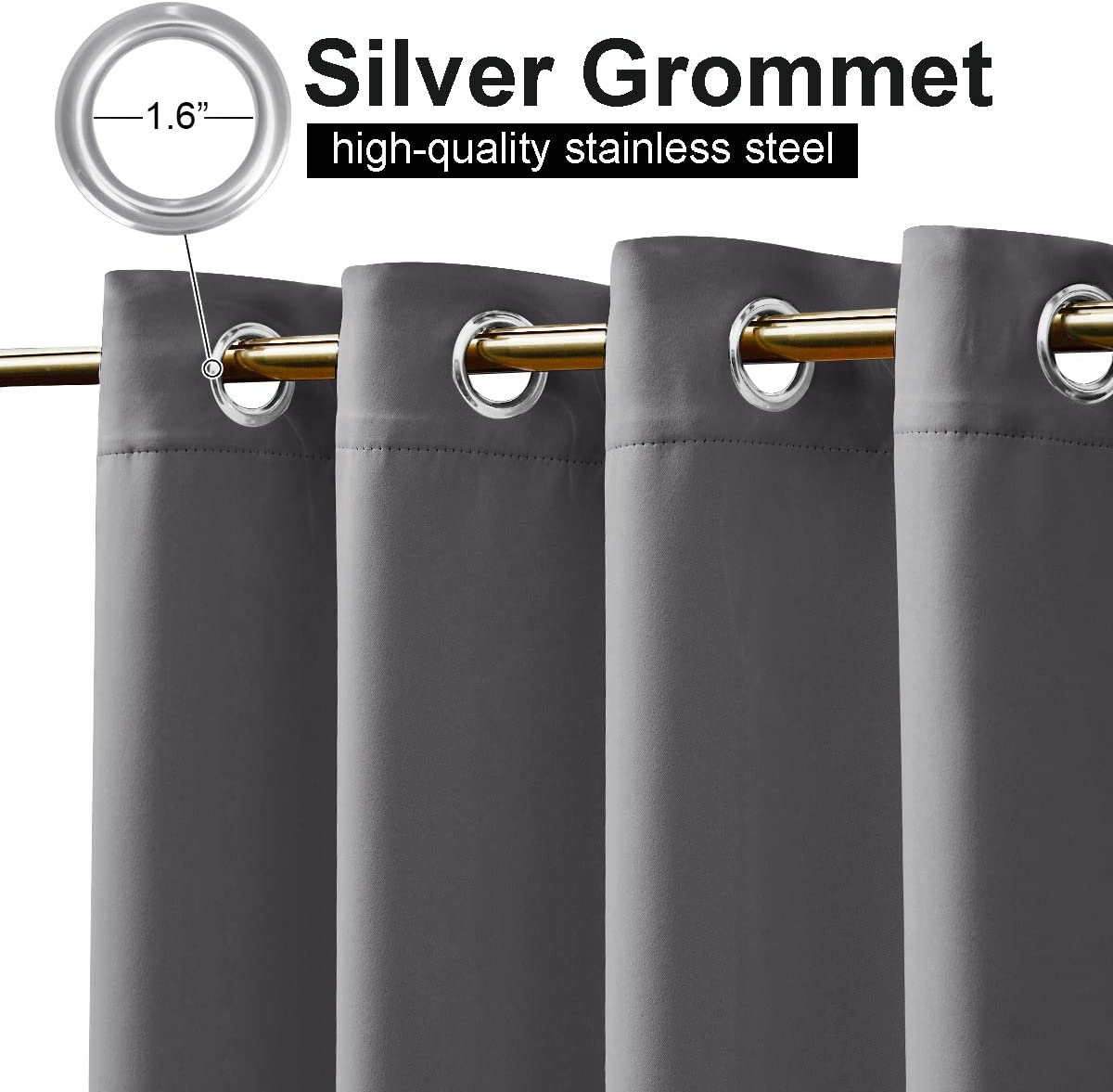 Top & Bottom Grommet Windproof Outdoor Curtains for Patio 2 Panels KGORGE Store