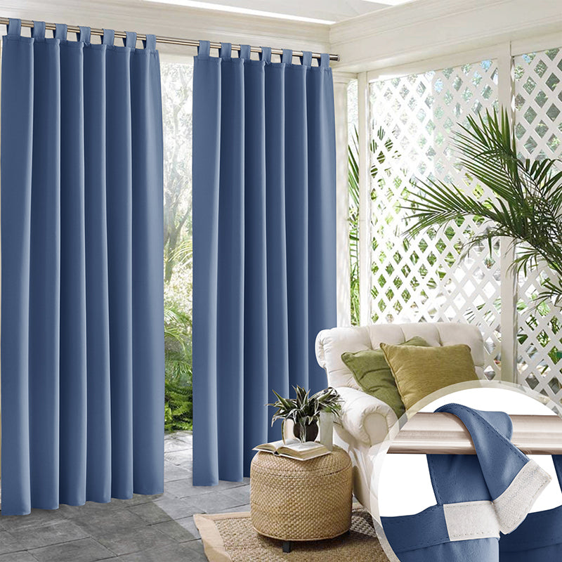 Velcro Tab Top Outdoor Waterproof Curtains for Garage / Patio, 1 Panel