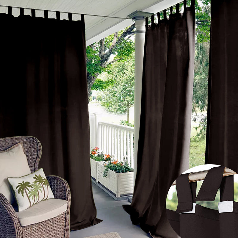 Velcro Tab Top Waterproof Outdoor Curtains for Garage / Patio, 1 Panel KGORGE Store