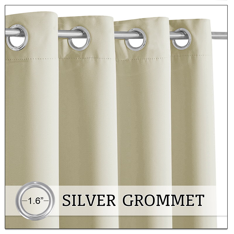 Waterproof Grommet Top Weighted Outdoor Patio Curtain 1 Panels+2 Weighted Bags KGORGE Store