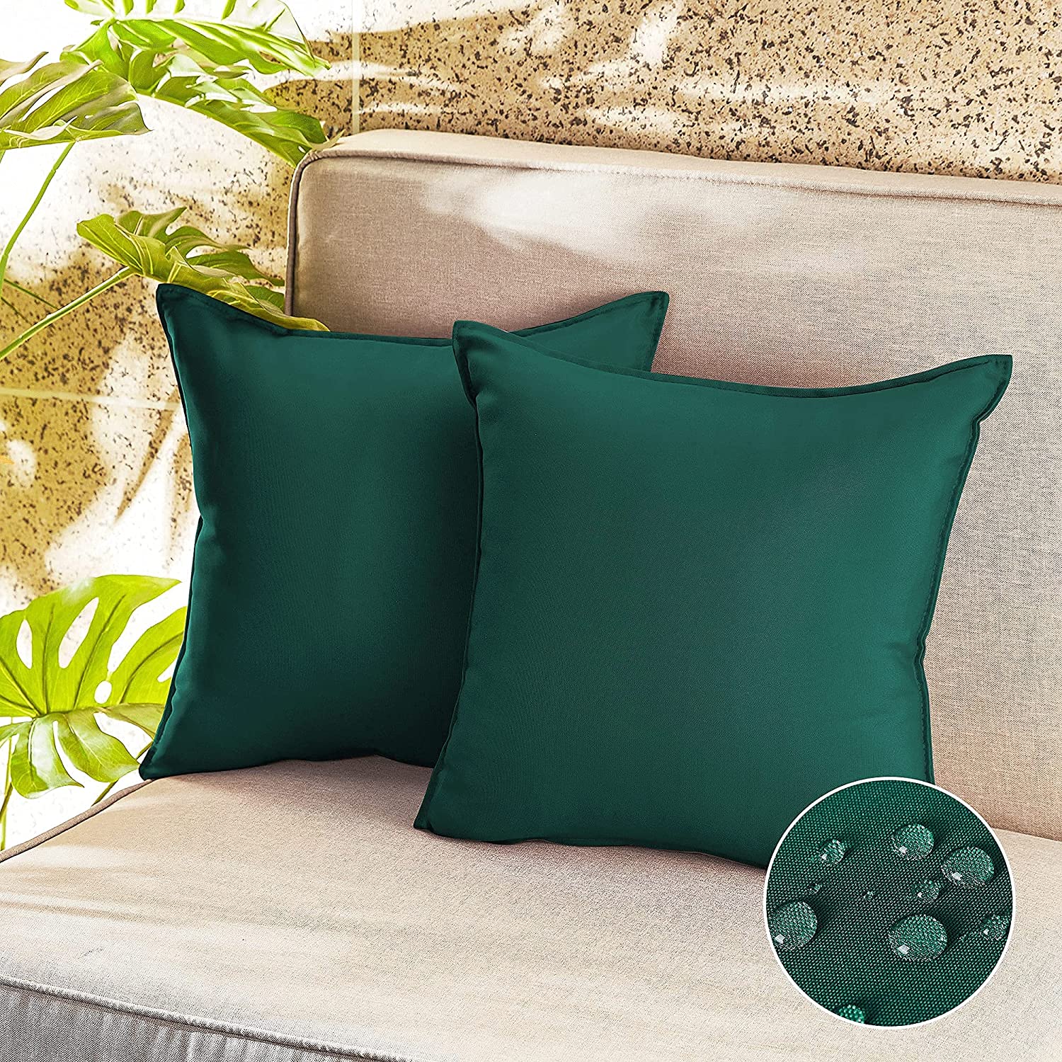 Waterproof Outdoor Pillow Covers Square Cushion Throw Pillowcase 2 Pcs for Christmas KGORGE Store