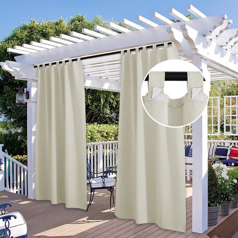 Waterproof Velcro Tab Top Outdoor Curtains for Garage / Patio, 1 Panel KGORGE Store