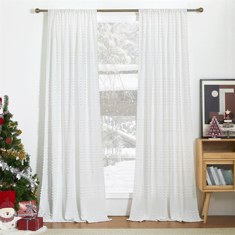 White Curtains Light Filtering Rod Pocket Curtains 2 Panels KGORGE Store