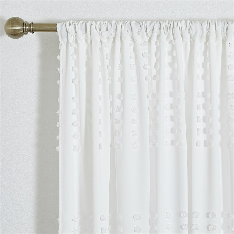 White Curtains Light Filtering Rod Pocket Curtains 2 Panels KGORGE Store