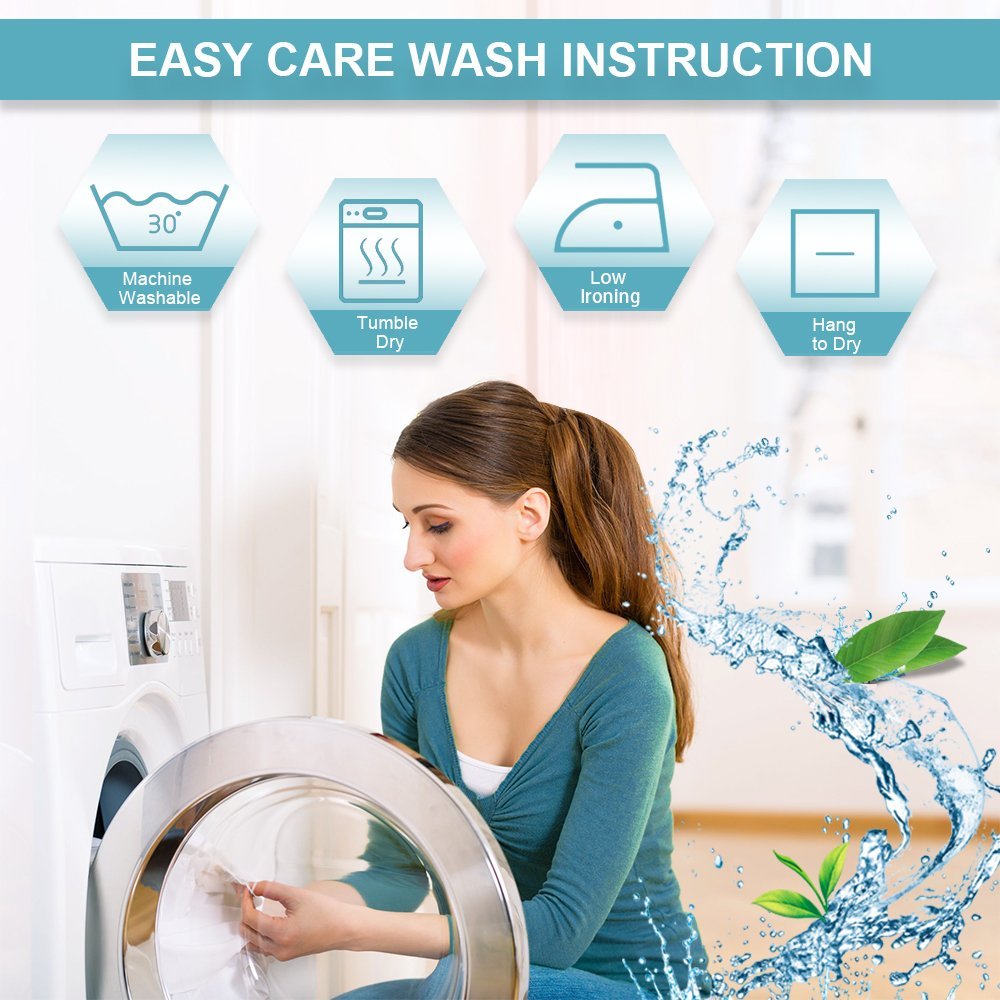 KGORGE waterproof outdoor sheer curtain easy care instructions: machine washable, tumble dry, low iron, hang dry for lasting quality.